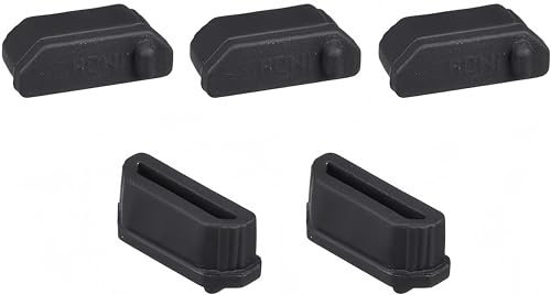 Boxonly 5Pcs Silicone HDMI Female Port Anti-dust Covers for Desktop Computers Laptops TV Projectors, Anti Dust Plugs Caps Covers Anti Dust Protector Black
