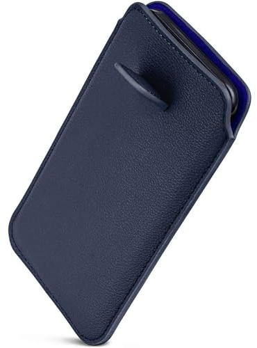 ONEFLOW Liberty Case für Motorola Moto G54 5G Handy Einsteckhülle mit Rückzugfunktion, PU Leder Handytasche, Schutzhülle mit Lasche, Sleeve Etui Hülle zum Einstecken, Blau