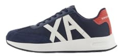 Armani Exchange Men's Dusseldorf Contrast Logo, Sneaker, Navy+red, 43