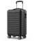 NUMADA - Handgepäck Koffer 55x36x19cm (31L) ABS Upfly XS mit 4 gummierte Doppelrollen und Zahlenschloss. Reisekoffer, Hartschalenkoffer mit Raumteiler und Packgurte | Schwarz