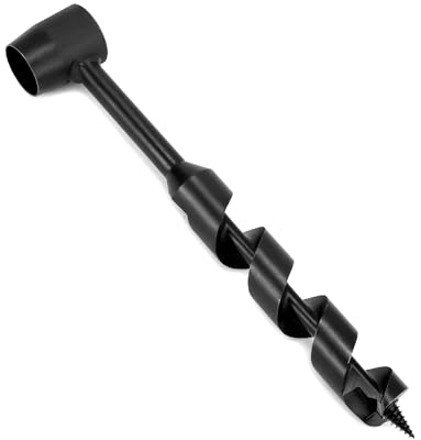 QWORK® Taladro Manual Multifuncional 25 * 230mm en Acero al Carbono 45# para Bushcraft, Camping y Senderismo - Herramienta de Supervivencia y Bushcrafting