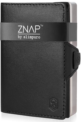 slimpuro Geldbörse Herren, Slim Wallet mit RFID Schutz, Leder-Geldbörse Herren Klein mit Münzfach, Portmonee für Herren und Damen, Kartenetui & Geldbeutel für Herren, Brieftasche für 8 Karten