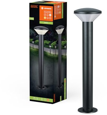 Ledvance ENDURA HYBRID OLONA Außenleuchte, Hybridleuchte, 2W, 140lm, warmweiße Lichtfarbe, 3.000K Farbtemperatur, dunkelgrau, Edelstahl, IP44 & IP67 Schutzklasse, Solar- & Stromnetzbetrieb