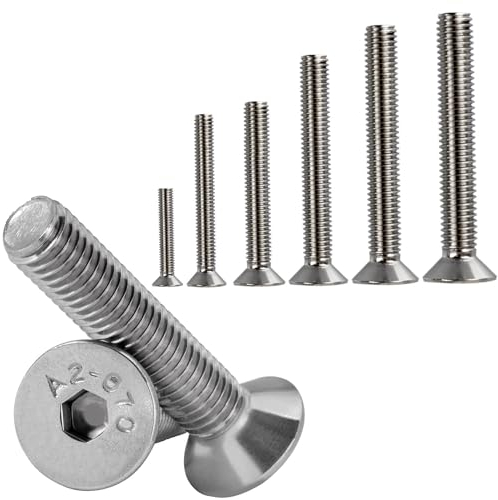50 Senkkopfschrauben M6 x 10mm Vollgewinde Innensechskant Edelstahl V2A A2 Senkkopf Maschinenschrauben Edelstahlschrauben Gewindeschrauben Innensechskantschrauben Senkschrauben DIN 7991 ISO 10642