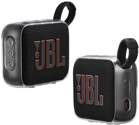 Yaowanguan GO 4 Tasche,Tragbare TPU Hülle Schutzhülle Tragetasche für JBL Go 4 Ultra-Kompakter Bluetooth-Lautsprecher(Klar)