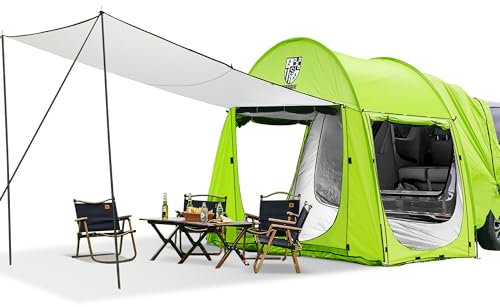 Universal SUV Camping Tent with Spacious Awning, 4000mm Waterproof Car Shelter, Sleeps Up to 4 People - Sleeping Capacity Camping Accessories, Easy Setup for Backpacking, Travel, Hiking, Outdoor