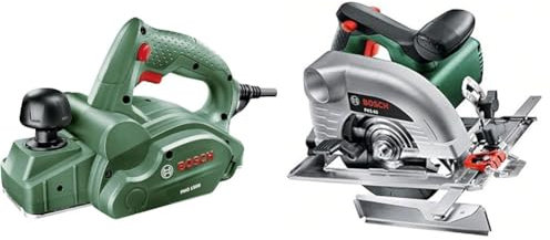 Bosch Home and Garden Rabot Filaire Bosch - PHO 1500 (550 W, Fer réversible & Scie circulaire - PKS 40 (livrée avec 1 lame de scie circulaire Optiline Wood et 1 butée