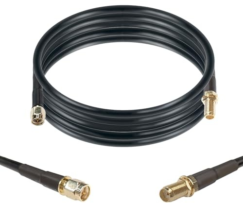 Maswell LMR200 Equivalent 2m SMA Male to Female Coax Extension Cable, 50 Ohm Low Loss Coaxial Cable for 5G/4G+/LTE/WiFi/RF/ADS-B/Radio/Cellular/GPS/GNSS Outdoor