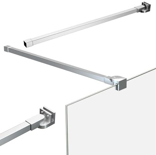 Asta Stabilizzante per Doccia, Barra di Contenimento per Schermi Doccia in Acciaio Inox, Barra Stabilizzatrice/Ringhiera per Parete Doccia e Walk in 70-120 cm, per Vetri di 4-6 mm, 146229
