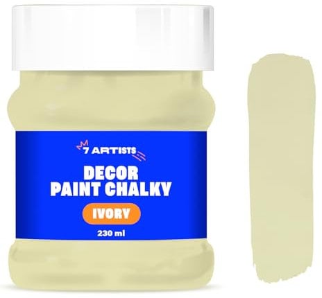7 Artists Chalk Paint Marfil 230 ml | Pintura a la Tiza para Muebles | Efecto Vintage | Colores para Decoración | Acabado Tiza