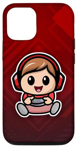 iPhone 14 Kawaii Chibi Gamer Kid Cute Adorable Video Game Boy Red Case