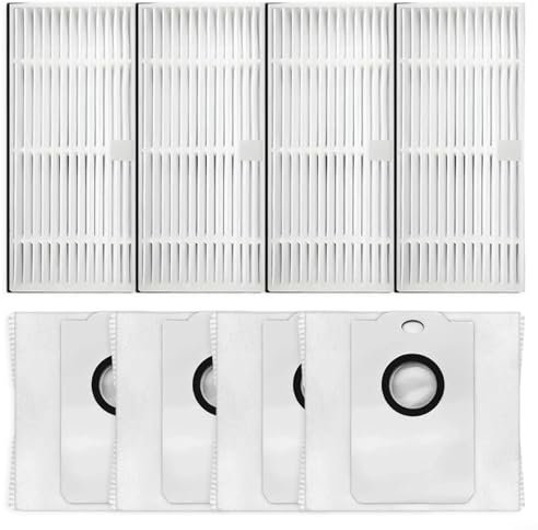 Puupaa Kit de accesorios de repuesto para Conga 2499 para ULTRA Home Robot Partes de aspiradora, 4 filtros, 4 bolsas de polvo