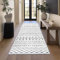Homcomodar Boho Teppich Läufer für Flur Waschbare Küchen Läufer Teppiche mit Gummirücken Boden Teppich Läufer für Flur Wohnzimmer Eingang(Grau/Weiß,80x200cm)