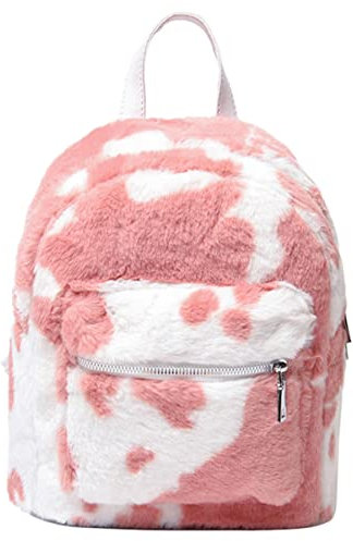 VALICLUD Mini-rucksack Aus Plüsch Für Damen Kleiner Schulter-rucksack Lässige Tasche Mit Reißverschluss Geeignet Für Reisen Shopping Und Tägliche Nutzung
