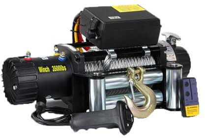 JIEYUGH Elektrische Seilwinde，Kupferkern automatische Bremse ，ATV Elektrische Bergungswinde Kit Drahtlose Fernbedienung，zum Abschleppen Heben(4000LB)