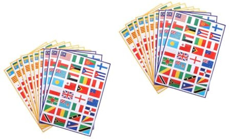 Toyvian 20feuilles Autocollants De Drapeaux Autocollants Pour Visage Imperméables Et Auto-adhésifs Décoratifs Pour Événements Et Fêtes à Thème Mix De Styles Internationaux