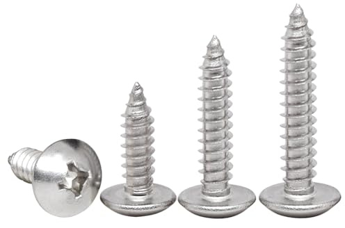 HAISHANG 20pcs Wood Screws M3x30mm Self-tapping Cross Round Head Stainless Steel Silver Nails for Furniture,Woodworking,Machinery