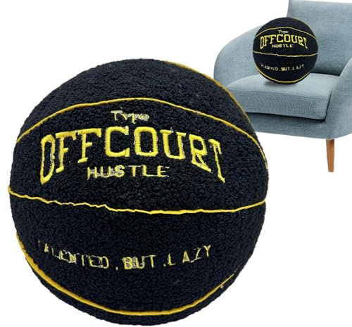 Palaufr Basketball-Plüschkissen, 3D Basketballkissen, 25CM Gefülltes Sport-Wurf-Plüschtier, Weiches Basketball Plüschball Deko Zimmer Basketball Geschenke Für Jun-gen Mädchen