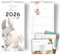 Paarkalender 2026 SÜSSE ILLUSTRATIONEN 3 Spalten Planer für Zwei 2026 Wandkalender Paare 16x32,5cm Partnerkalender 2026 plus STICKER Recycling Urlaub, plus Okt-Dez 2025, Gemüsekalender Liebe Freunde