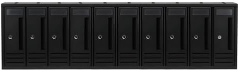 OWIJI Cassetta Postale Esterno Condominiale Antracite 10 Posti Scompartimenti Dimensioni 104 x 18 x 30 cm Apertura Frontale Interno Verticale Casa Ufficio