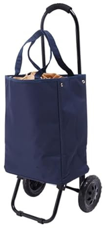 AMULONG Einkaufstrolley Trolley Tasche Faltbare Abnehmbare Mit 2 Große Räder Aluminium Legierung Mit Kühlfach Isolierte Tragbare Einkaufswagen Shoppingtrolley(Blue)