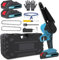 Mini Tronconneuse a Batterie, 6 Pouces Tronçonneuse Electrique Sans Fil, avec 2 batteries 21V, avec verrou de sécurité, 2 Chaînes, Pour le Jardin, Les Branches et le Bois