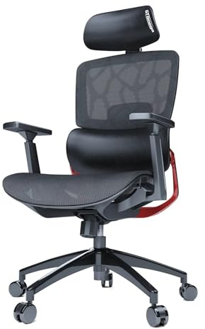 GT OMEGA EVO Ergonomic Chair with Adjustable Headrest - Red