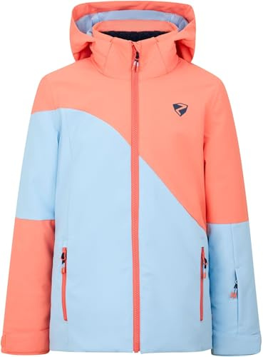 Ziener Mädchen AVINE-Z Ski-Jacke/Winterjacke | warm, atmungsaktiv, wasserdicht, vibrant peach tex, 164