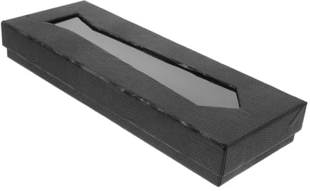 Schwarze Krawattenbox 22,5x8,5x3,2cm aus Papierkarton für Herren | Große Schmuckschatulle, Geschenkbox Fuer Krawatten, Praktische Aufbewahrungsbox Fuer Fliegen