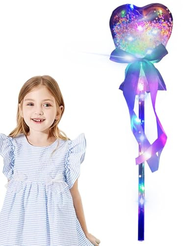 Ghjkldha Feenstäbe für Mädchen, Prinzessinnenstab - Leuchtendes LED-Stab-Lichtspielzeug,Leuchtstab Leuchtstab für Mädchen Prinzessin Gefälligkeiten Kostüm Cosplay Zubehör