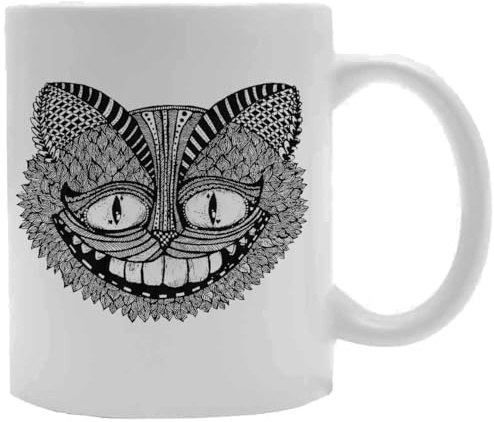 Udaytee El Gato De Cheshire Alicia En El País De Las Maravillas Taza De Cerámica Blanca Taza Para Beber Bebidas White Ceramic Mug Beverage Drinking Cup
