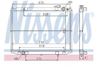 NISSENS Kühler, Motorkühlung 67356 | Kompatibel mit: NISSAN PICK UP