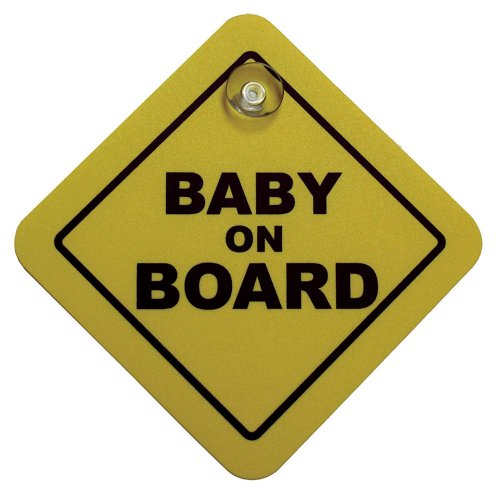 Avisa Aufkleber/Bordje Baby On Board - gelb - 16x16cm