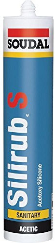Soudal 101550 Silirub S Mastic Silicone Sanitaire Acétique, Noir, 310 ml