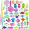 MOOKLIN Roam Angeln Spielzeug, 39 Stück Baby Badespielzeug, Wasserspiel Magnetisches Badewannenspielzeug, BPA-frei Lernspiel Schwebendes Spielzeug Geschenk für Baby Kinder Angelnlernen
