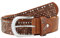 irisaa Damen Gürtel Breiter Nietengürtel im Vintage-Look, Jeansgürtel, Damen Taillengürtel 2020:Braun, Normale Gürtel Größe 80-105:95 CM