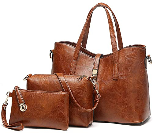 YNIQUE Handtasche Damen Groß Handtaschen Set Für Frauen Umhängetasche Taschen Shopper Reise Schultertasche 3-teiliges Set