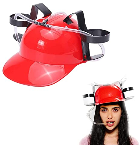 Gusengo Sombrero de Cerveza Perezoso | Tapa Ajustable para Sujetar latas - Bebedor Favor Sombrero, Paja para Cerveza Soda Cola Bebida, Fiesta Diversión Bebida Gadgets, Rosa Amarillo Rojo Azul