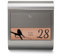 banjado® Briefkasten personalisiert mit graviertem Namensschild in Silber/Briefkasten Edelstahl 38x43x12cm / Briefkasten mit Hausnummer, Namen & Motiv Früher Vogel/Briefkasten mit Zeitungsfach