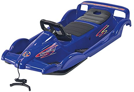 Doublerace Blau Lenkrodel für 2 Schlitten Bob Double Race Zweisitzer Rodel
