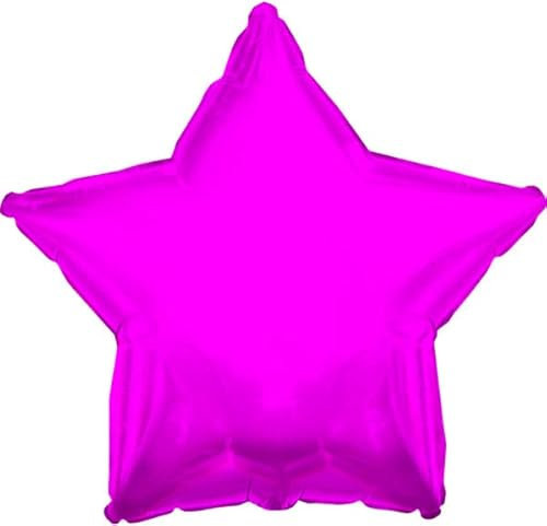 Solide einfarbige Folienballons, Sternform, rund, 43 cm, geeignet für Luft- und Helium-Party-Dekoration (Hot Pink, Stern)