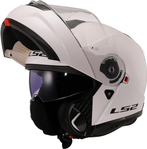 LS2, Modularer Motorradhelm Strobe II Gloss White, M