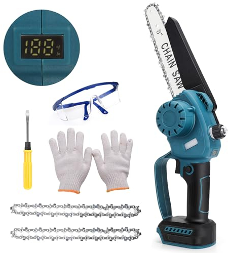 WingFly Mini Chainsaw Compatible with Makita 18 V Battery, 8 Inches Cordless Chainsaw for Pruning with Brushless Motor, Electric Chainsaw for Wood Cutting (No Battery)