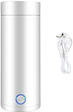 Bouilloire Portable de Voyage, 400ML Mini Bouilloire Electrique de Voyage, Petite Bouilloire Electrique de Voyage, ébullition Rapide de 3 Minutes avec Cordon d’Alimentation Séparable