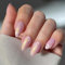 24 Stück Press on Nails Kurz, Oval Natürlich Rose French Nägel Zum Aufkleben, Fingernägel zum Aufkleben Acryl Fake Nails Full Cover für Frauen Nail Art, Vollständig Bedeckende (Pink pearl, 24x)