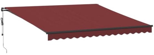 vidaXL Gelenkarmmarkise, Markise Ausziehbar Automatisch, Sonnenmarkise für Terrasse Balkon, Sonnenschutz Balkonmarkise Terrassenmarkise, Weinrot 400x300cm