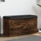 Willood Sitzbank mit Stauraum, Bank Gepolstert Sitzhocker Schuhbank, Truhenbank Polsterbank Aufbewahrungsbox für Wohnzimmer Flur, Räuchereiche 82x42x45 cm Holzwerkstoff