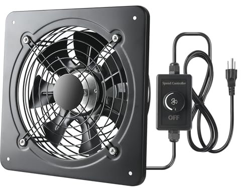 Window Exhaust Kitchen Exhaust Fan with Switch Wall Mounted Ventilation Basement Extractor 720 CFM Industrial Fan for Home Garage Office Commercial Use(12 Inch)