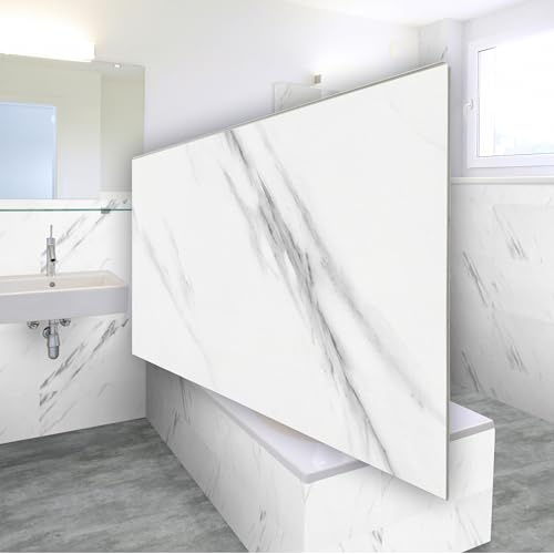 Wandpaneele Klebefliesen Packung mit 2,16 m² - 12 Stück | Wandverkleidung Bad Dusche Küchenrückwand SPC-Vinyl 60x30 cm | wasserfest, kratzfest, alte Fliesen überkleben