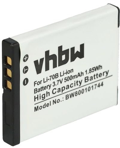 vhbw Batterie Remplacement pour Olympus Li-70B pour Appareil Photo (500mAh, 3,6V, Li-ION)
